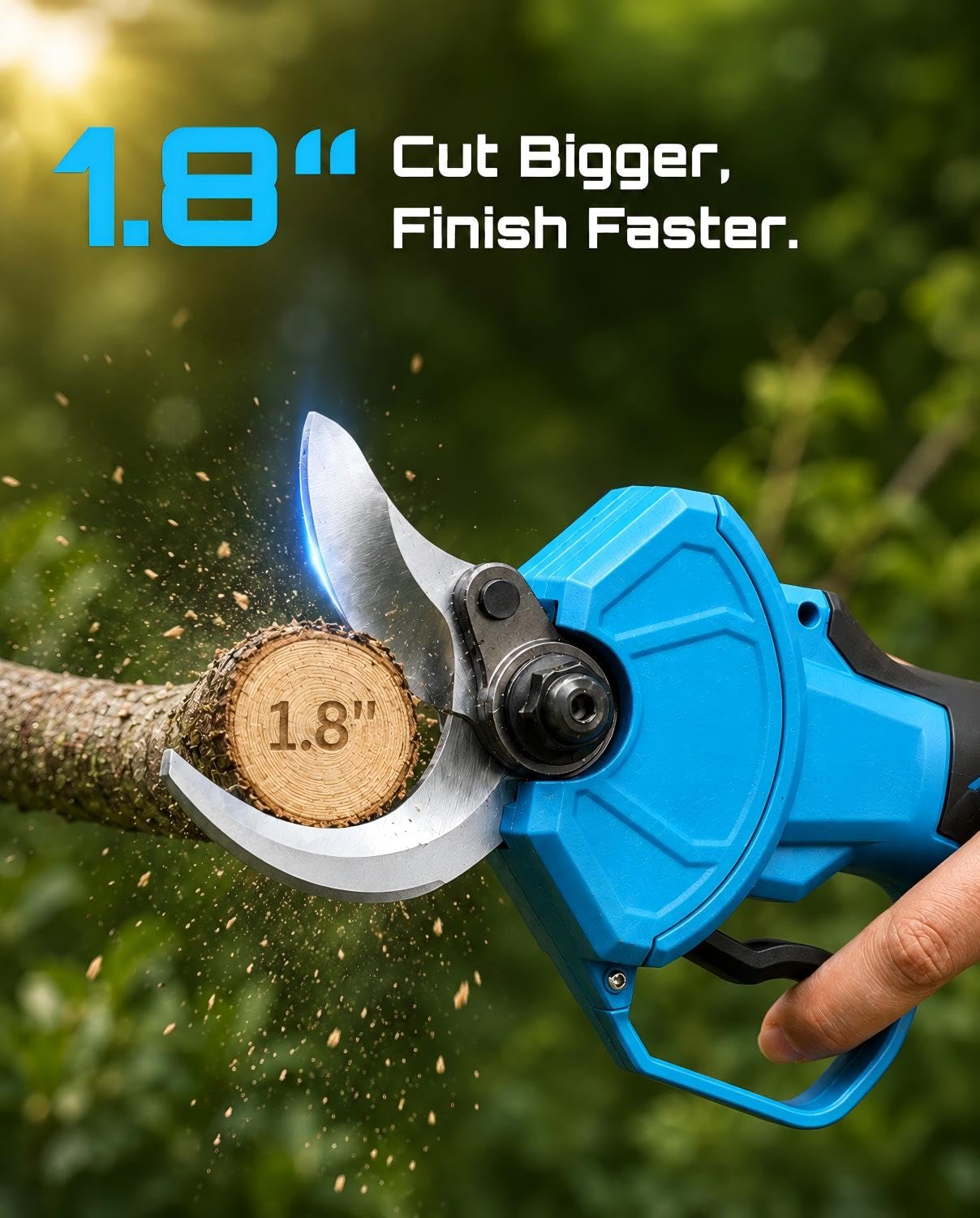 SEESII pruner in hand showing scale and lightweight feel to reduce wrist strain