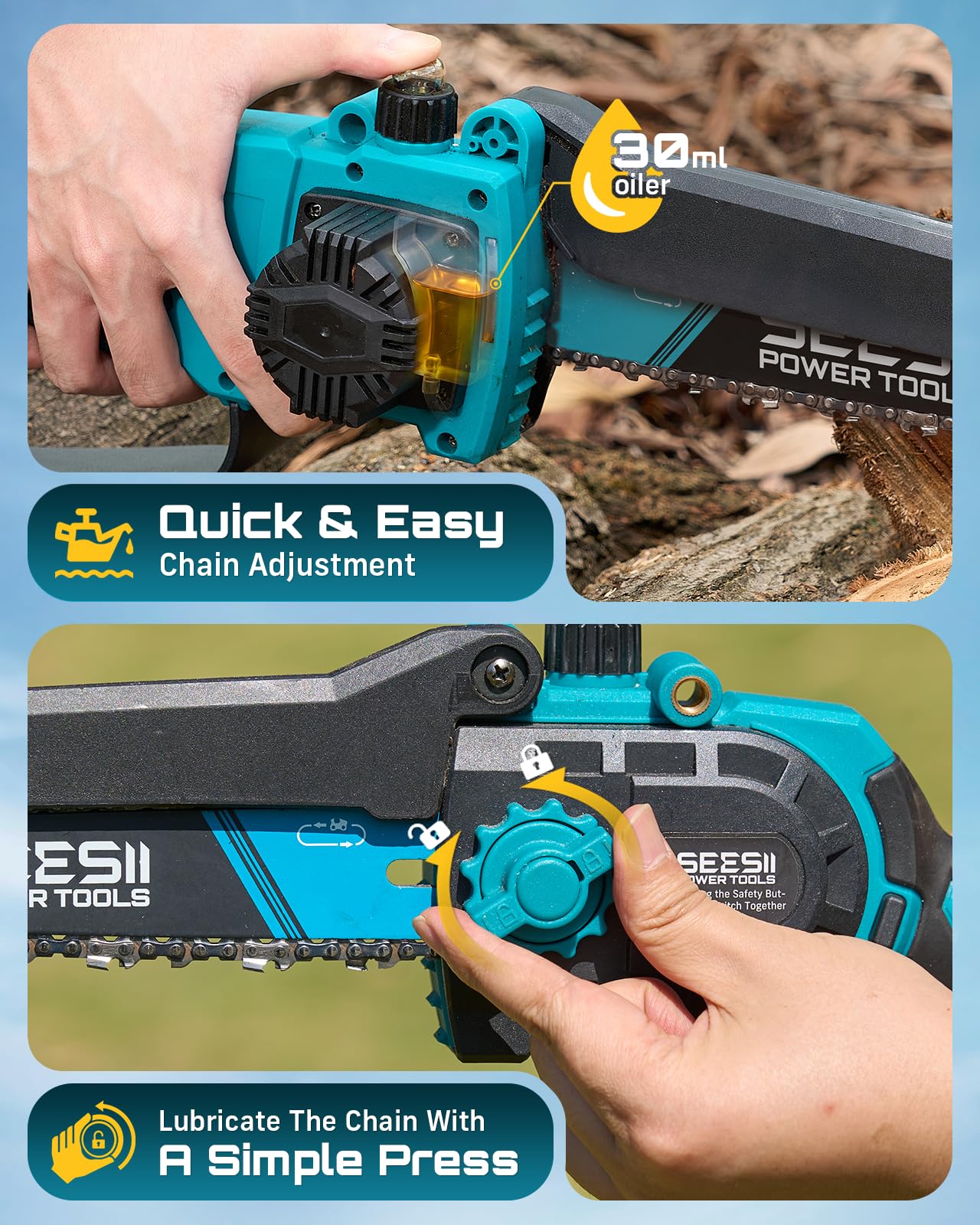 SEESII size comparison next to person for lightweight handling benefits