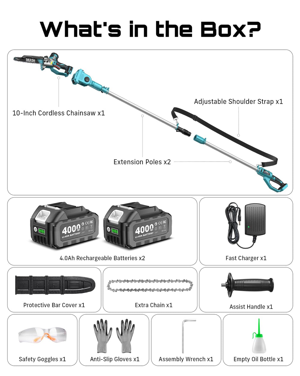 SEESII pole saw held by person to show scale and ergonomic handling