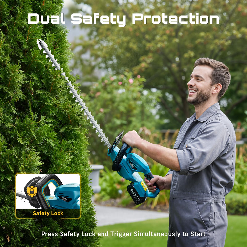 SEESII trimmer stored with blade cover for safe transport and storage benefit