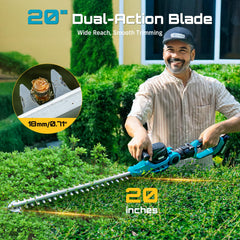 SEESII telescopic pole fully extended to 8.5ft for safe high-hedge trimming