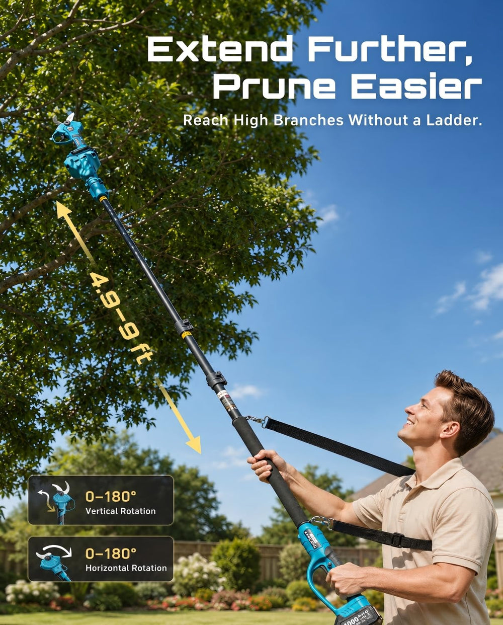 SEESII telescopic pole extended demonstrating high-reach capability