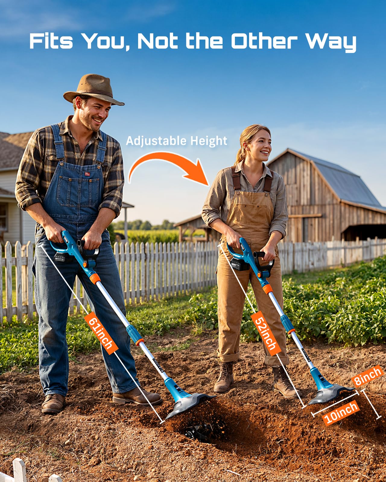 Seesii tiller working in a raised bed showing precise soil mixing benefit