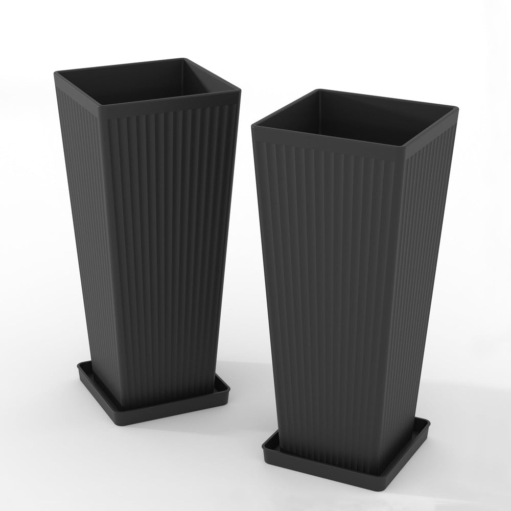 seethmi planter next to ruler and hand showing 23.6-inch height for scale