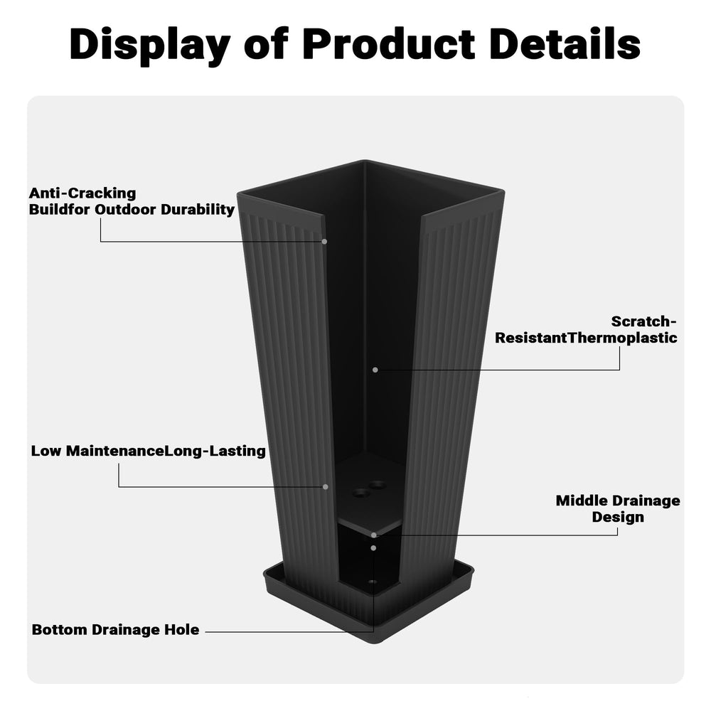 seethmi planter holding a palm on a patio showing weatherproof outdoor use