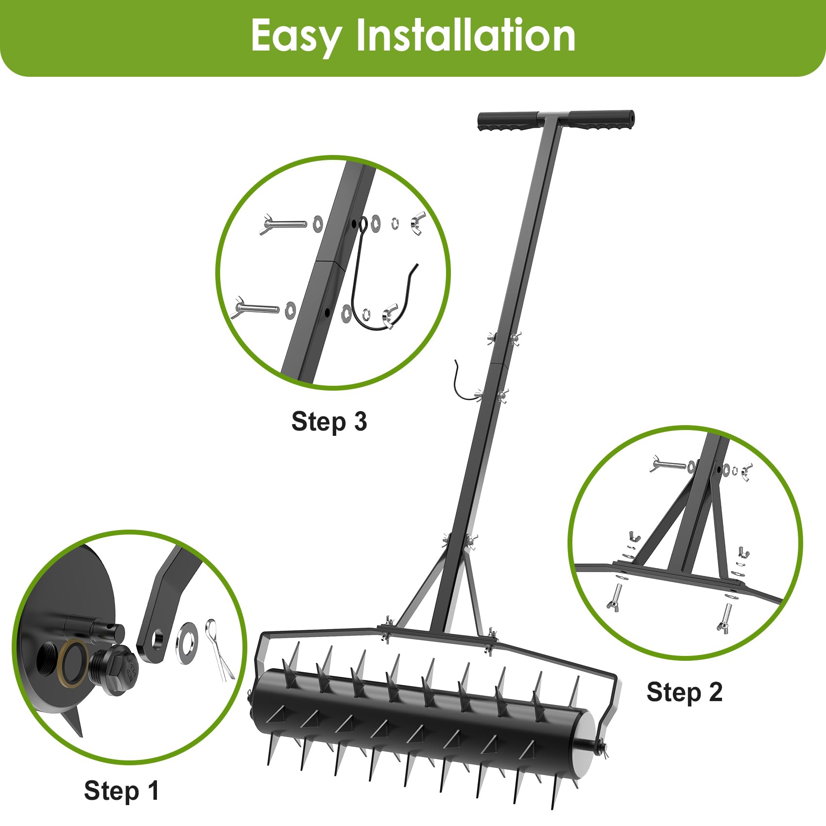 Seeutek aerator in use on lawn improving airflow and water absorption