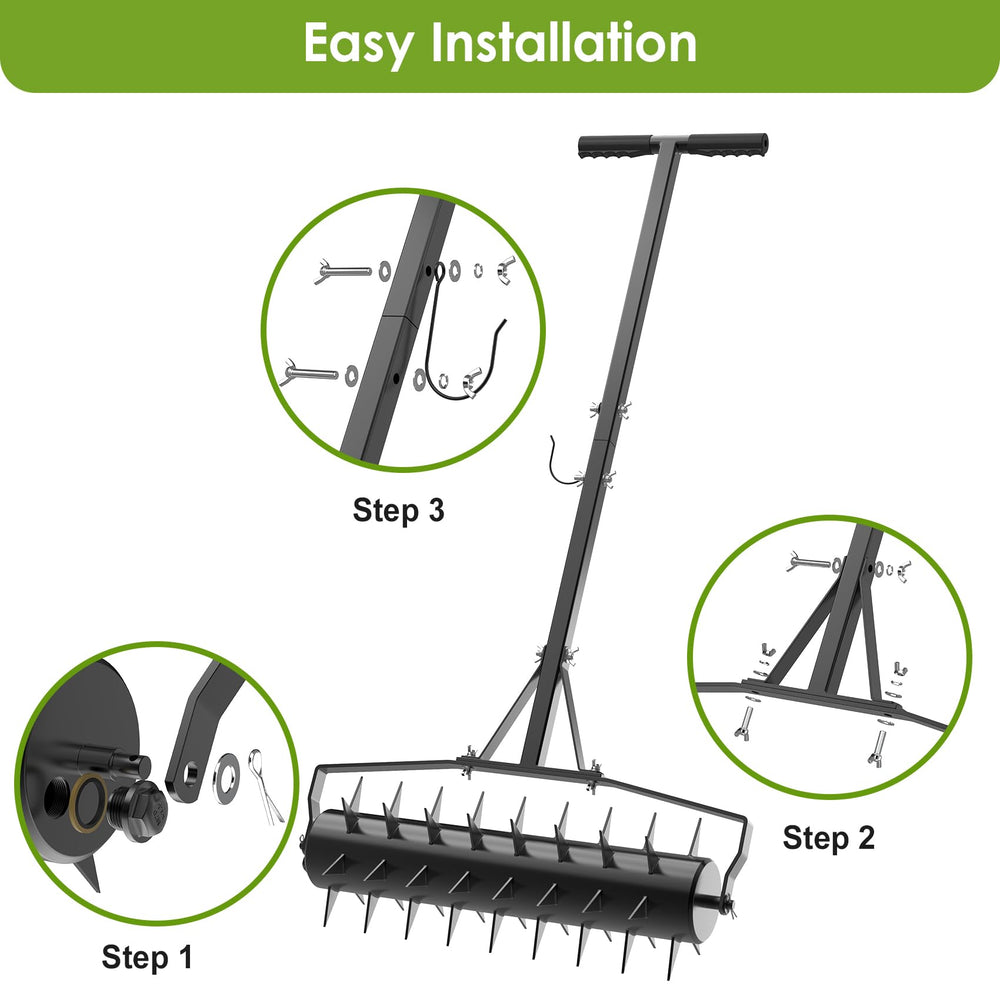 Seeutek aerator in use on lawn improving airflow and water absorption