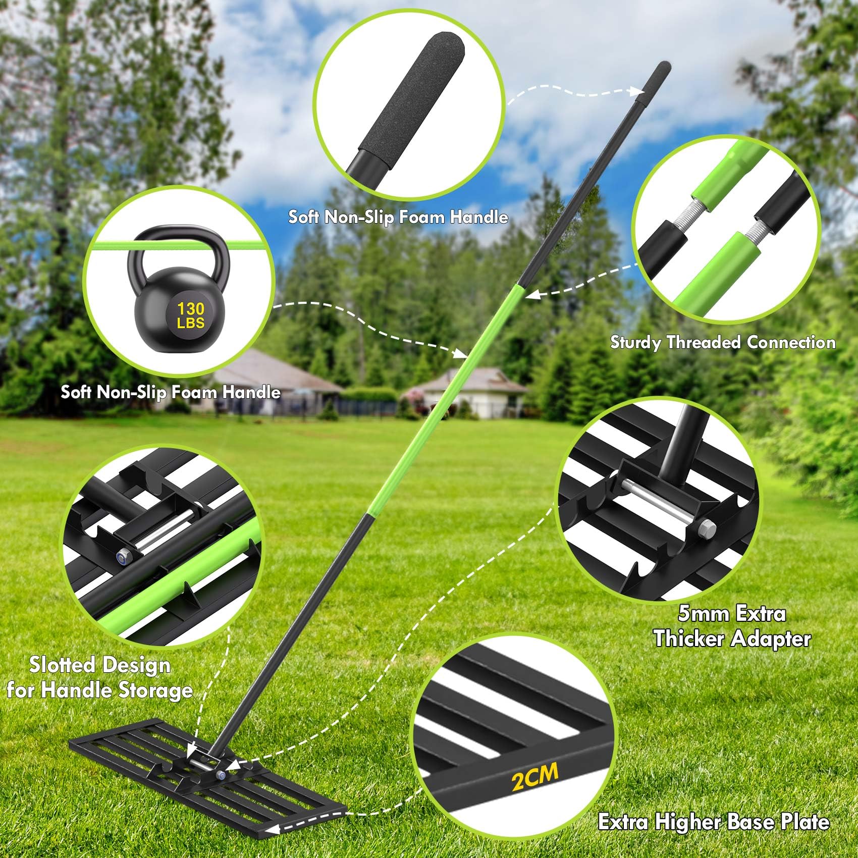 Seeutek three-size comparison showing 17", 35" and 45" for choosing yard fit
