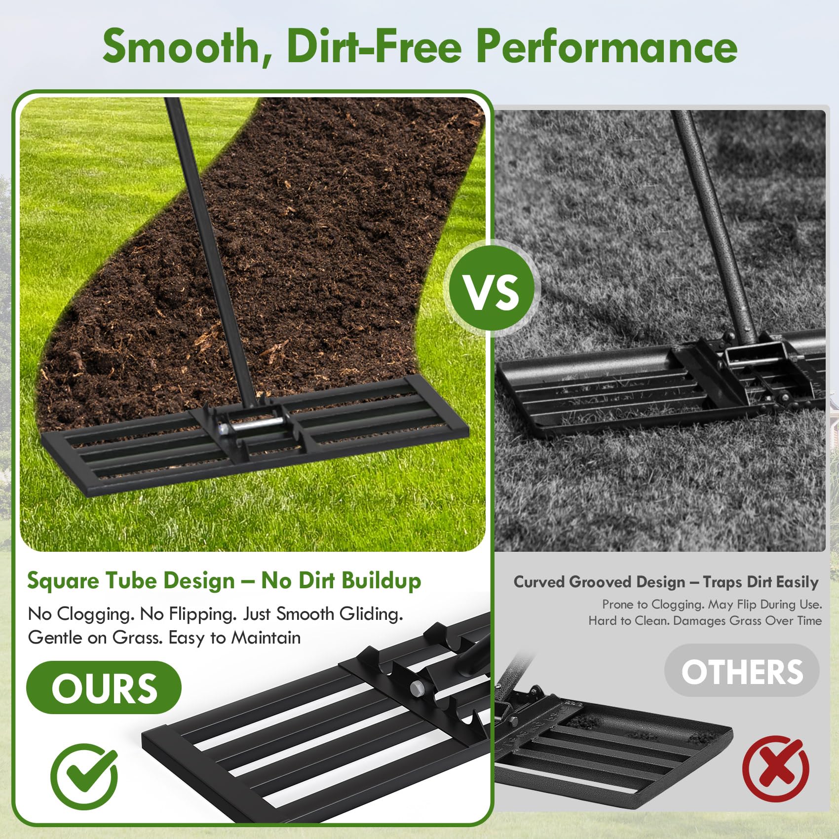 Seeutek wall hooks holding rake for tidy storage and extended tool life