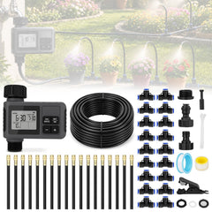 Sejaede front packaging of 66FT drip irrigation kit showing complete contents and quick setup benefit