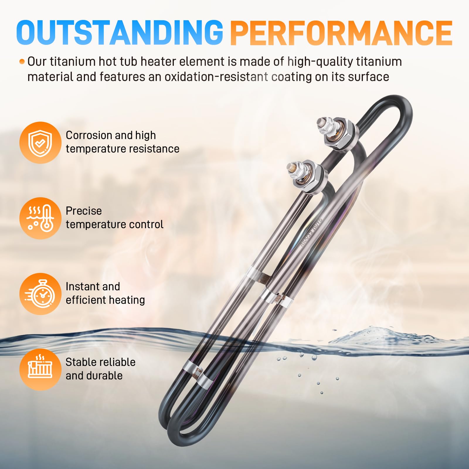 Sejaede heater element installed in flo-thru metal housing demonstrating fit and seal