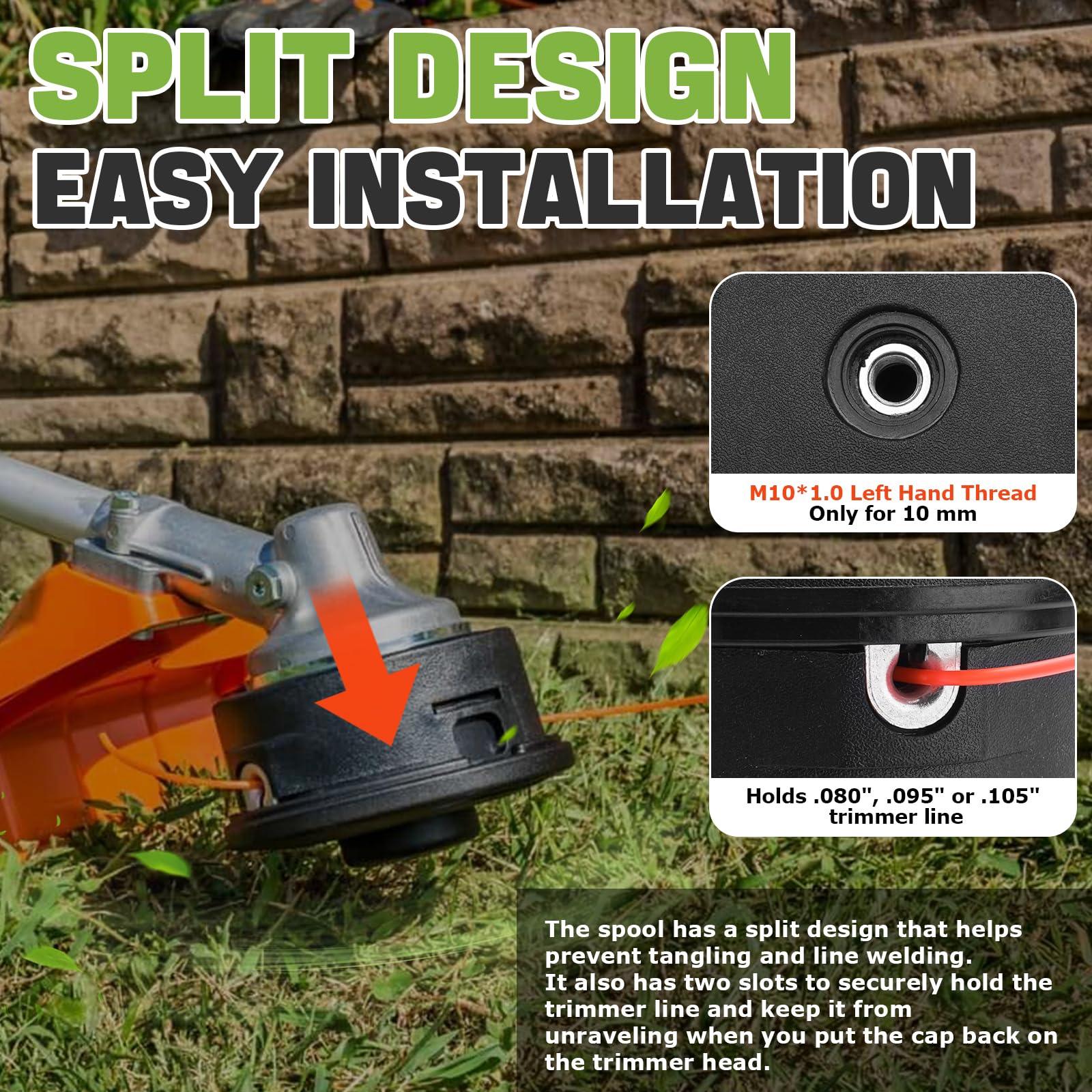 Sejaede installed on a Stihl trimmer in use for reliable trimming
