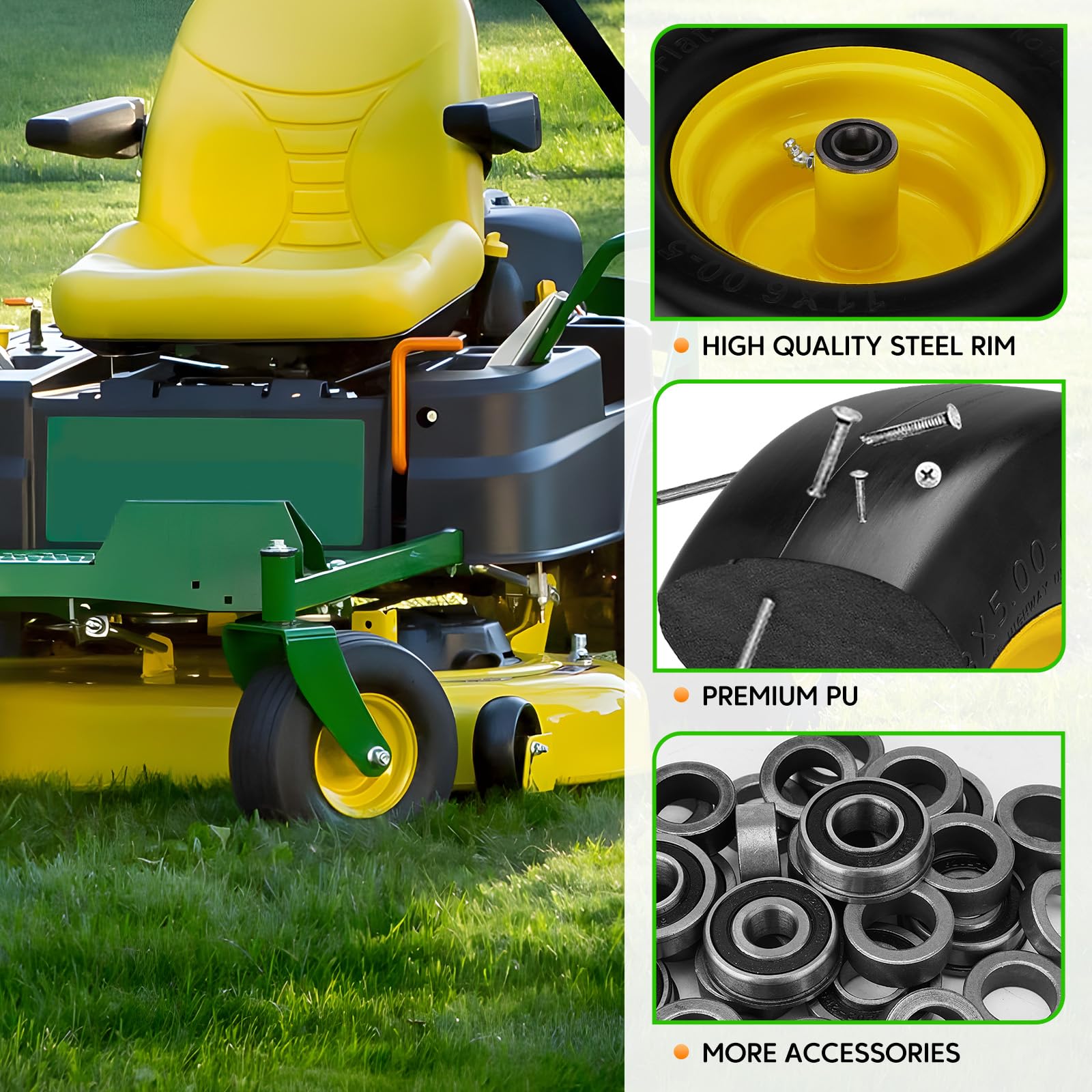 Sejaede lifestyle shot with gardener using tractor illustrating reliable mowing