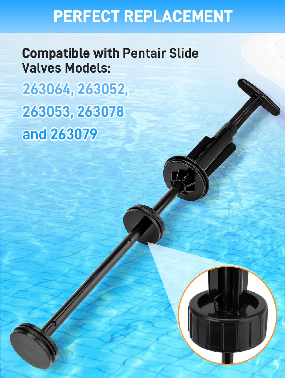 Sejaede piston shaft close-up showing precise fit and durability
