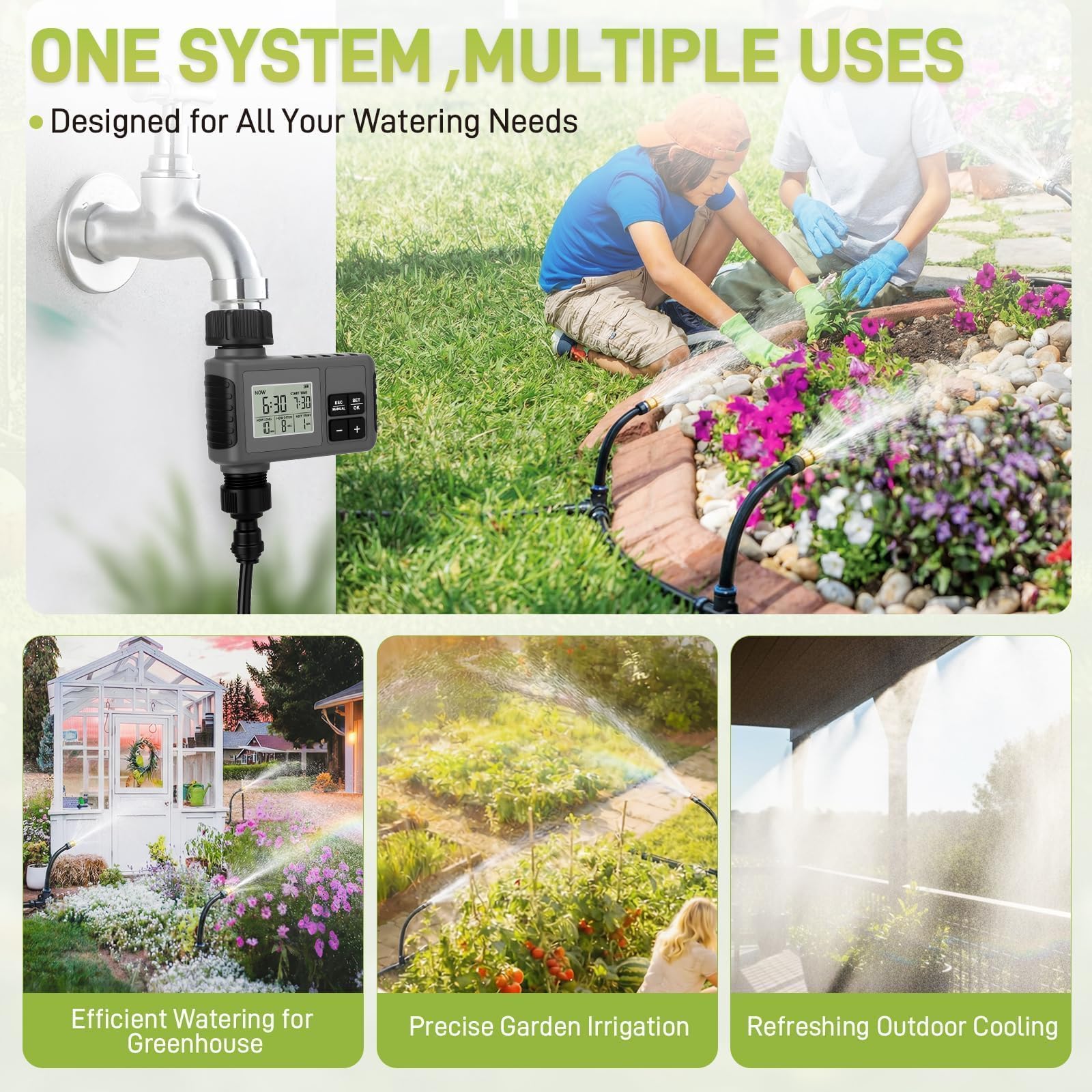 Sejaede kit connected to faucet showing tubing length and real-world scale for planning layout