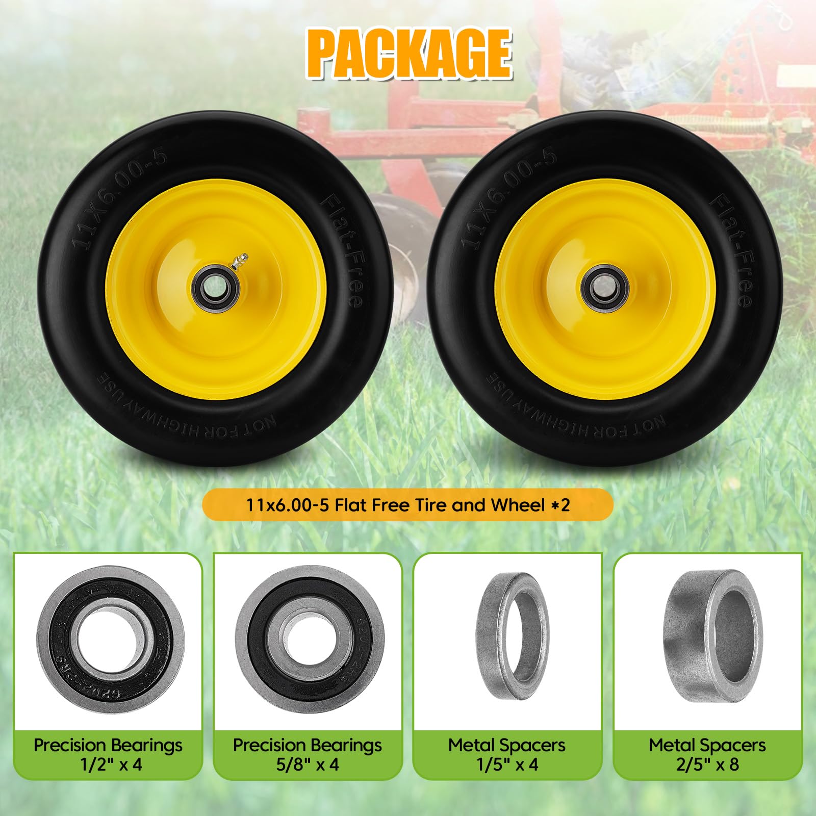 Sejaede arranged spacers and bearings kit for adaptable mower fitment