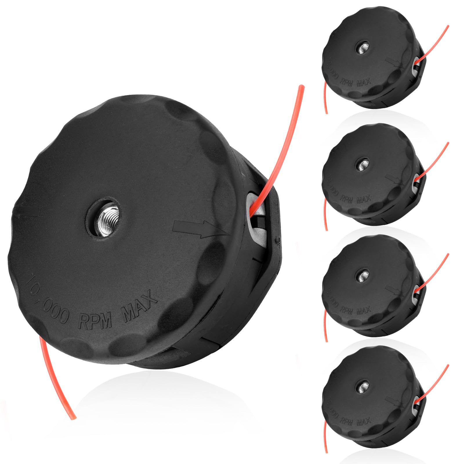 Sejaede trimmer head front view showing robust housing and quick feed benefit