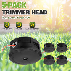 Sejaede trimmer head close-up of split design for easy line loading benefit