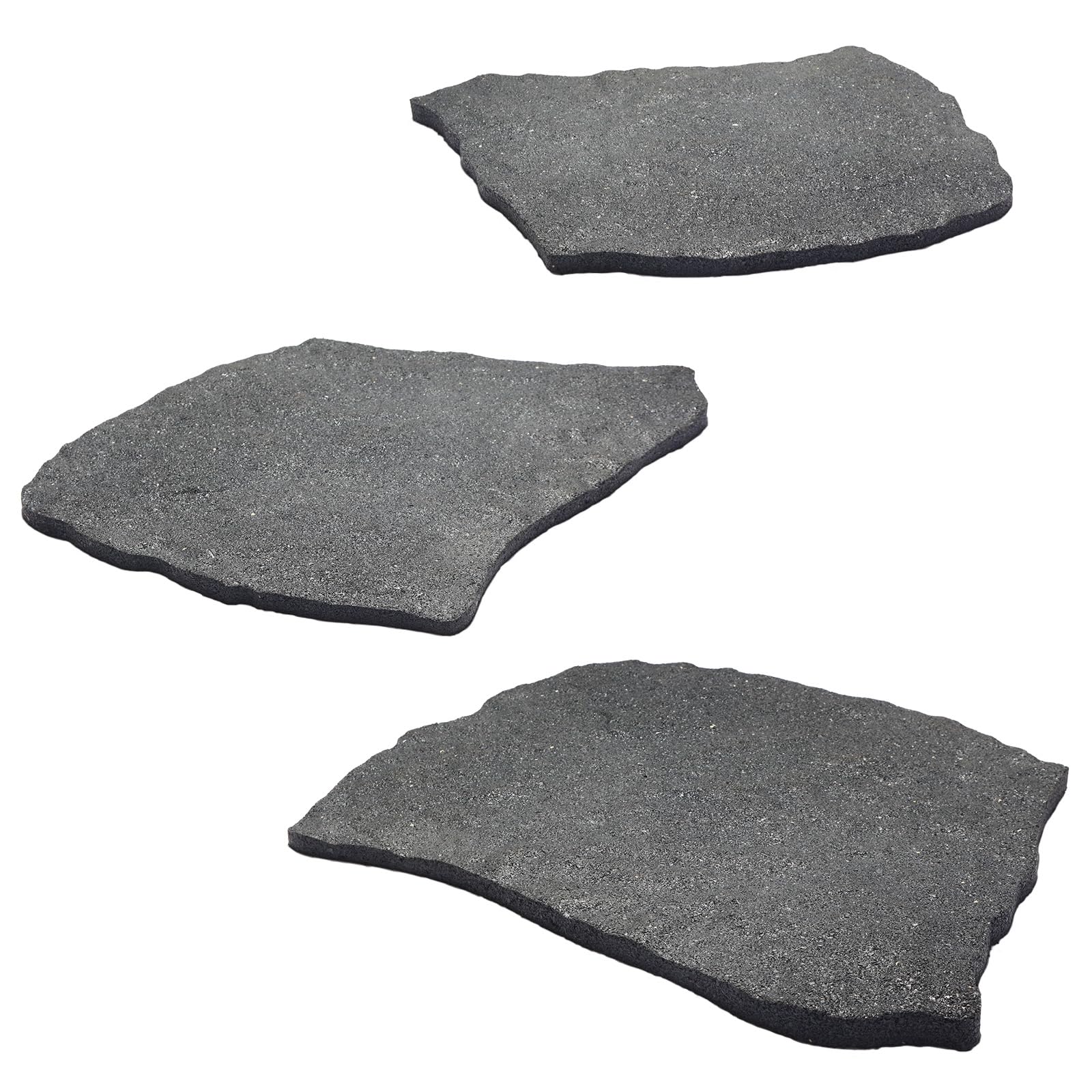 Sekcen front view of three rubber stepping stones showing pack benefit