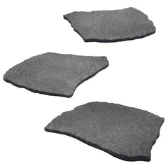Sekcen front view of three rubber stepping stones showing pack benefit