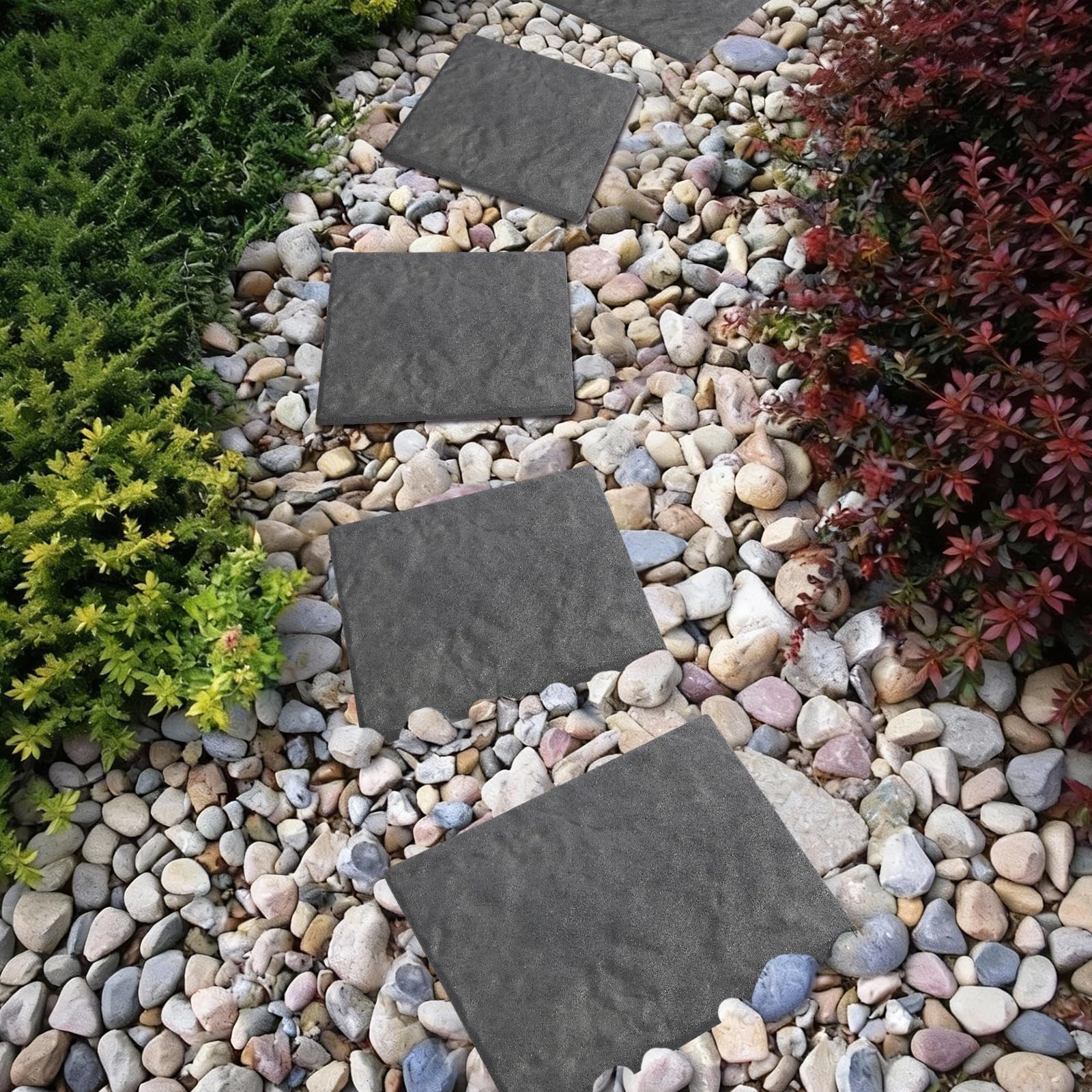 Sekcen stones in a backyard setting showing aesthetic blending benefit