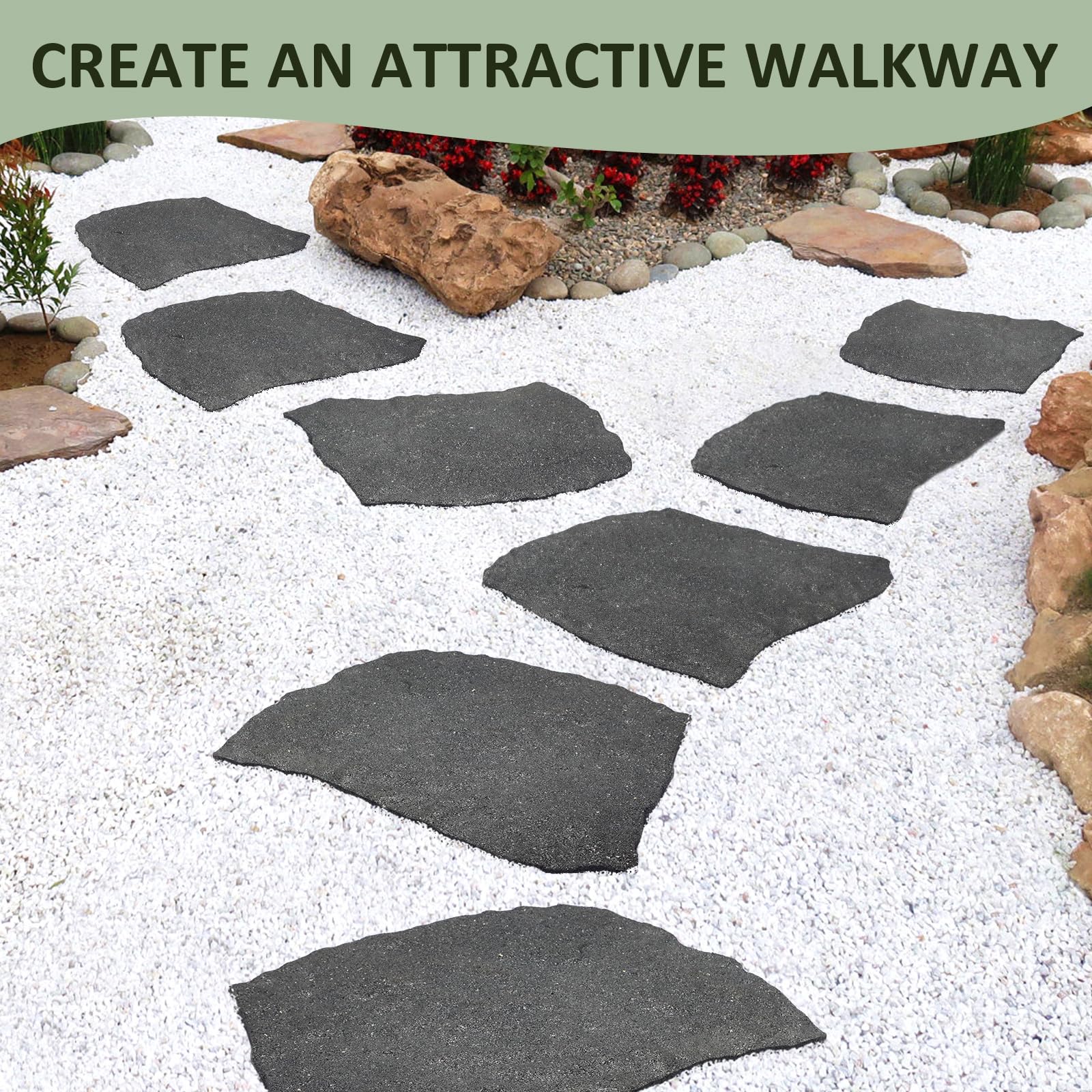 Sekcen stepping stones installed in garden creating instant walkway