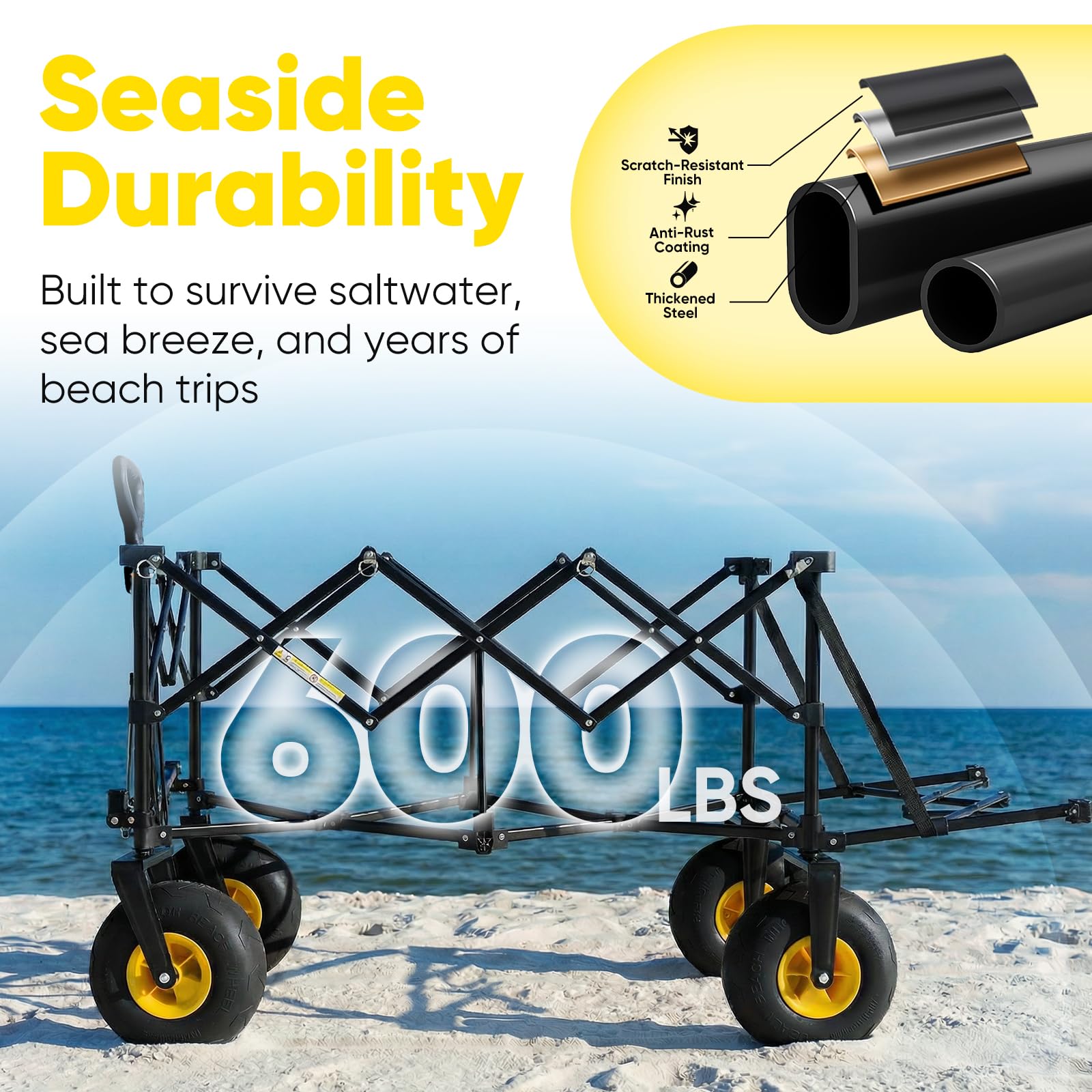 Sekey adjustable handle extended demonstrating comfortable pulling at any height