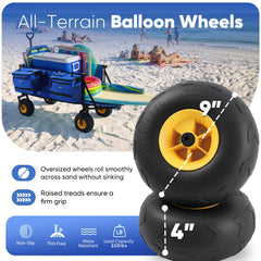Sekey 9-inch sand-proof balloon tire close-up for better traction on sand