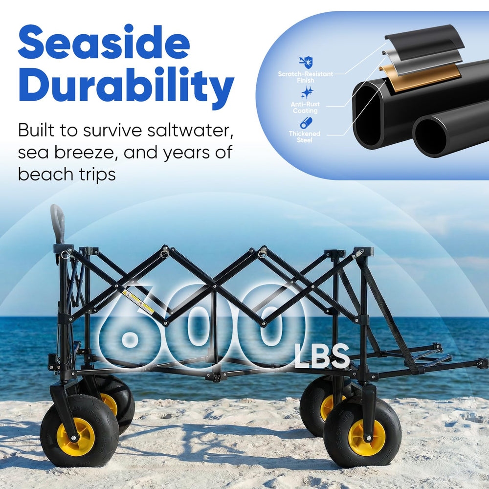 Sekey collapsed wagon folded flat in car trunk for convenient storage