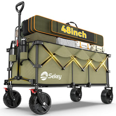 Sekey front view showing full-size khaki wagon and heavy-duty utility benefit