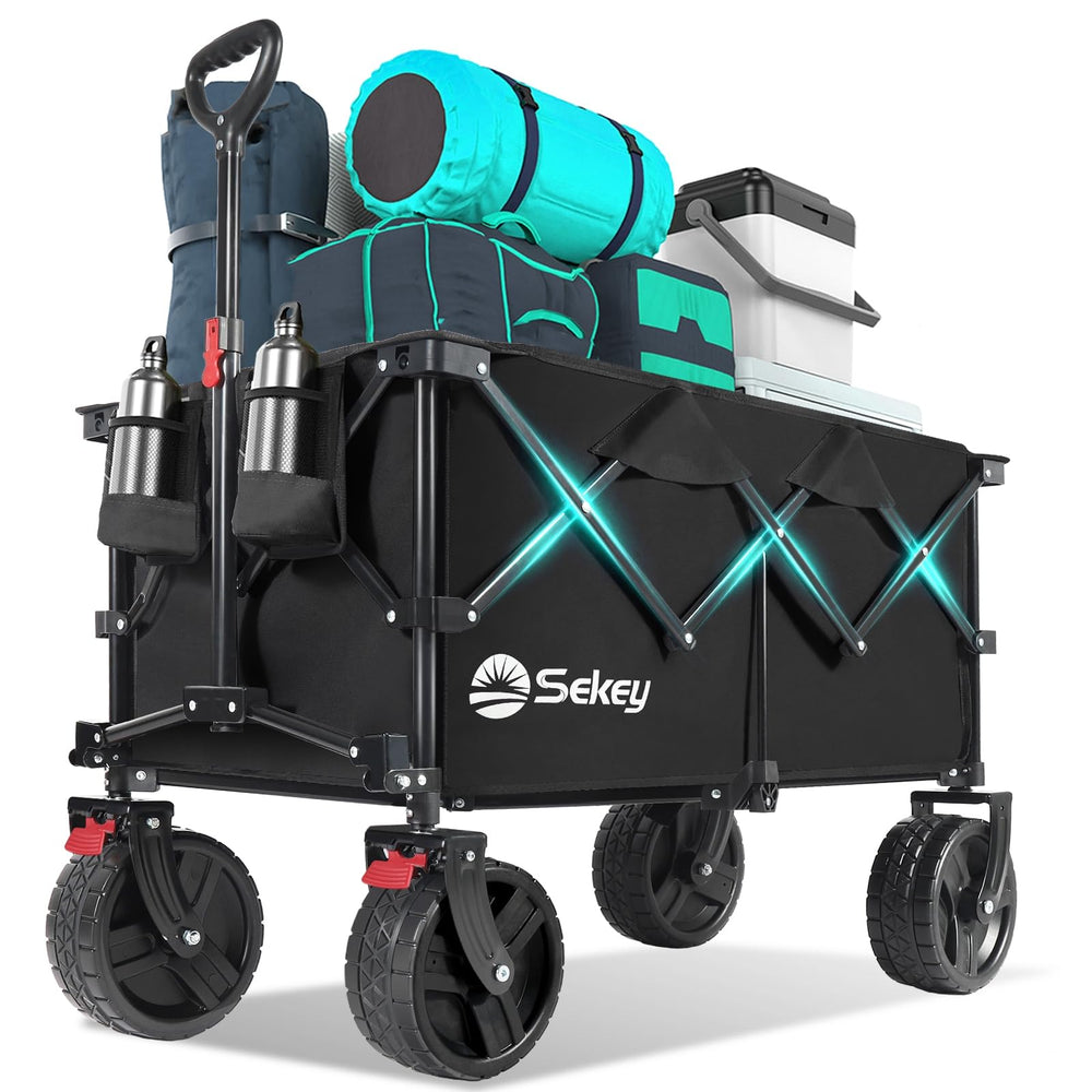 Sekey front view of wagon open showing large capacity and sturdy frame