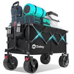 Sekey front view of wagon open showing large capacity and sturdy frame