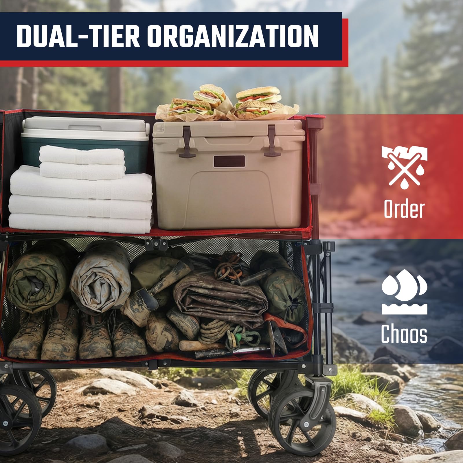 Sekey wagon in use at sports field organizing equipment efficiently