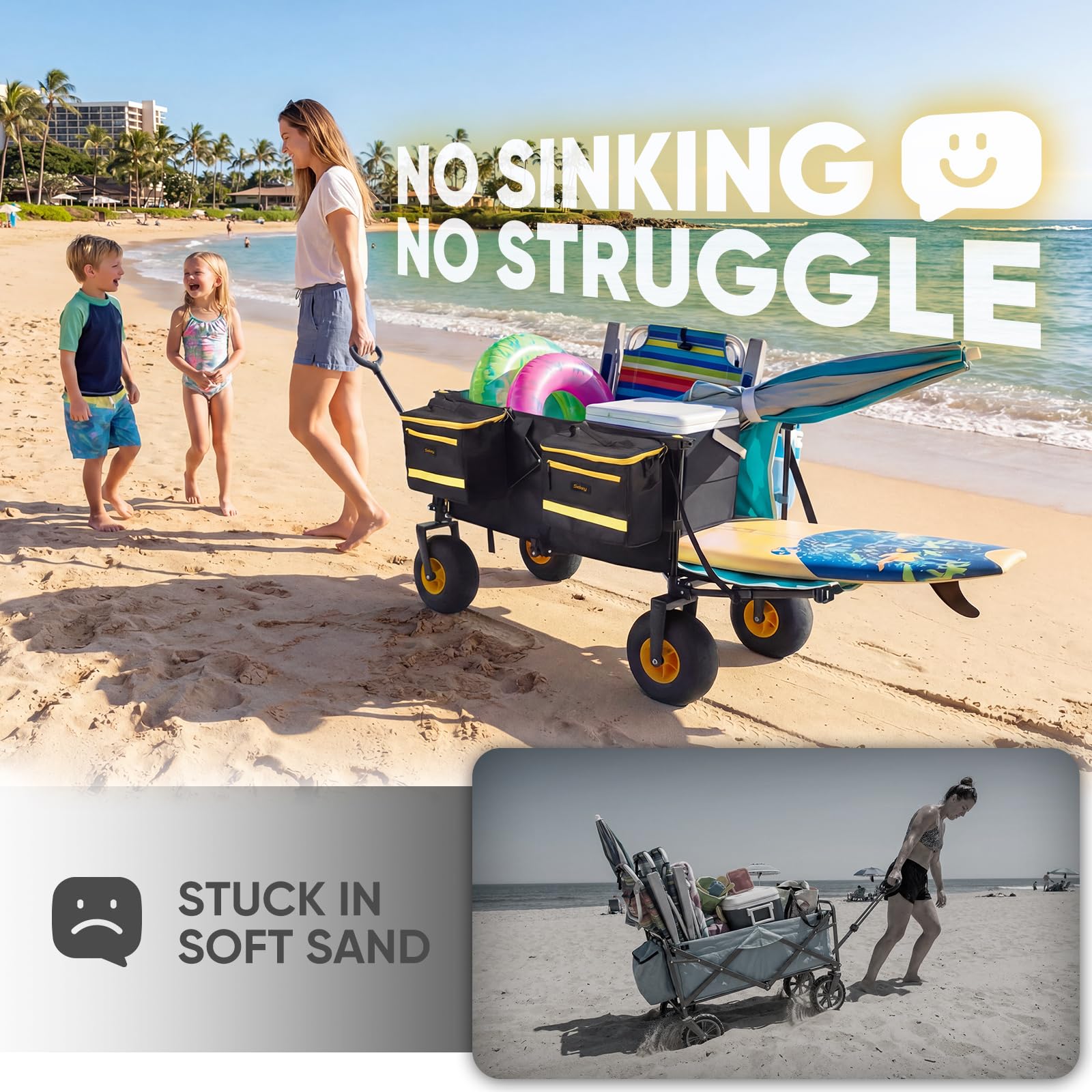 Sekey open-back tailgate detail enabling long-gear transport and easy loading