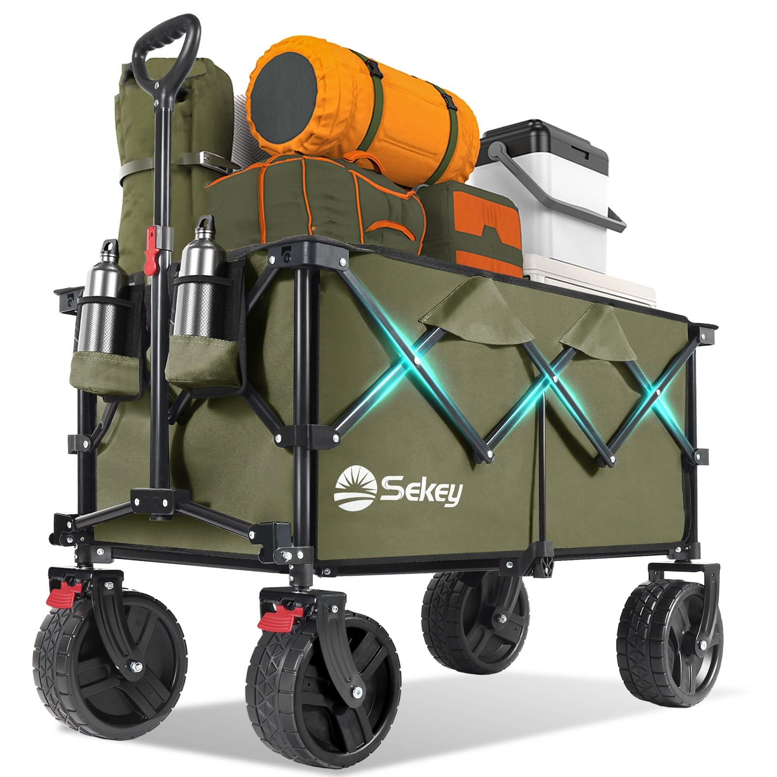 Sekey wagon front view showing roomy cargo and sturdy frame for heavy loads