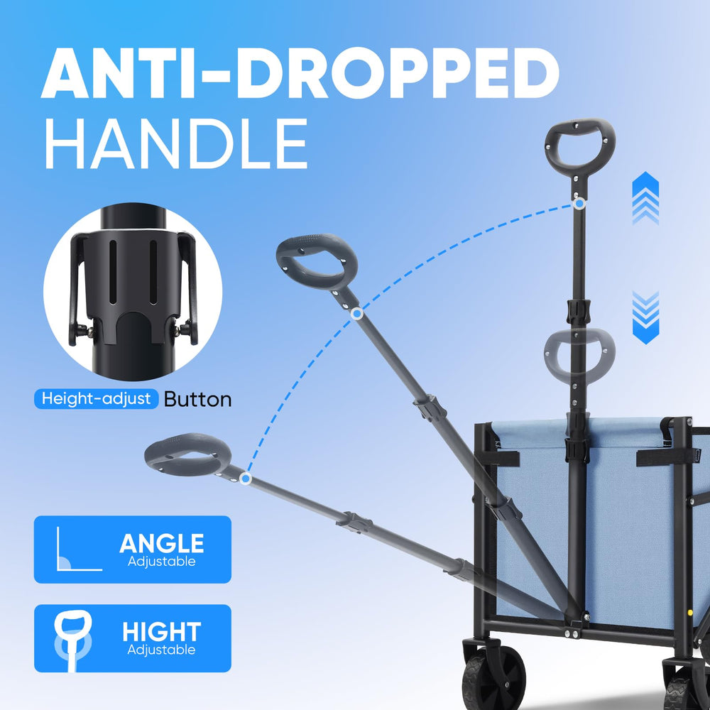 Sekey wagon handle detail with auto-rebound for comfortable storage