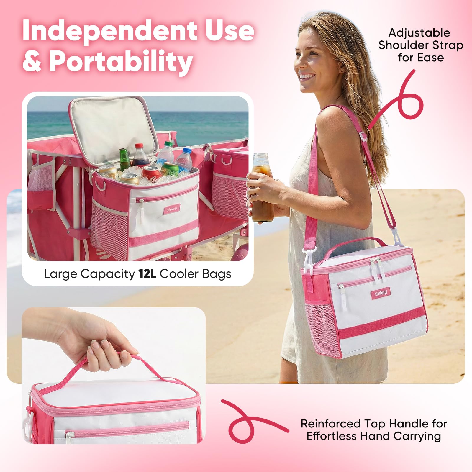 Sekey insulated cooler bags inside wagon keeping drinks chilled longer