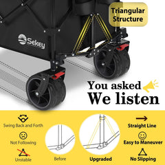 Sekey wagon large 7-inch wheel and brake detail for stable all-terrain traction