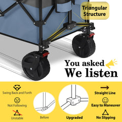 Sekey wagon large 7-inch all-terrain wheel close-up for smooth traction