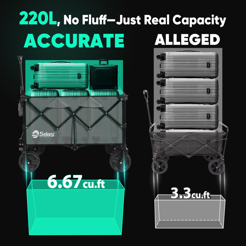 Sekey wagon folded compact for trunk-saving storage and portability