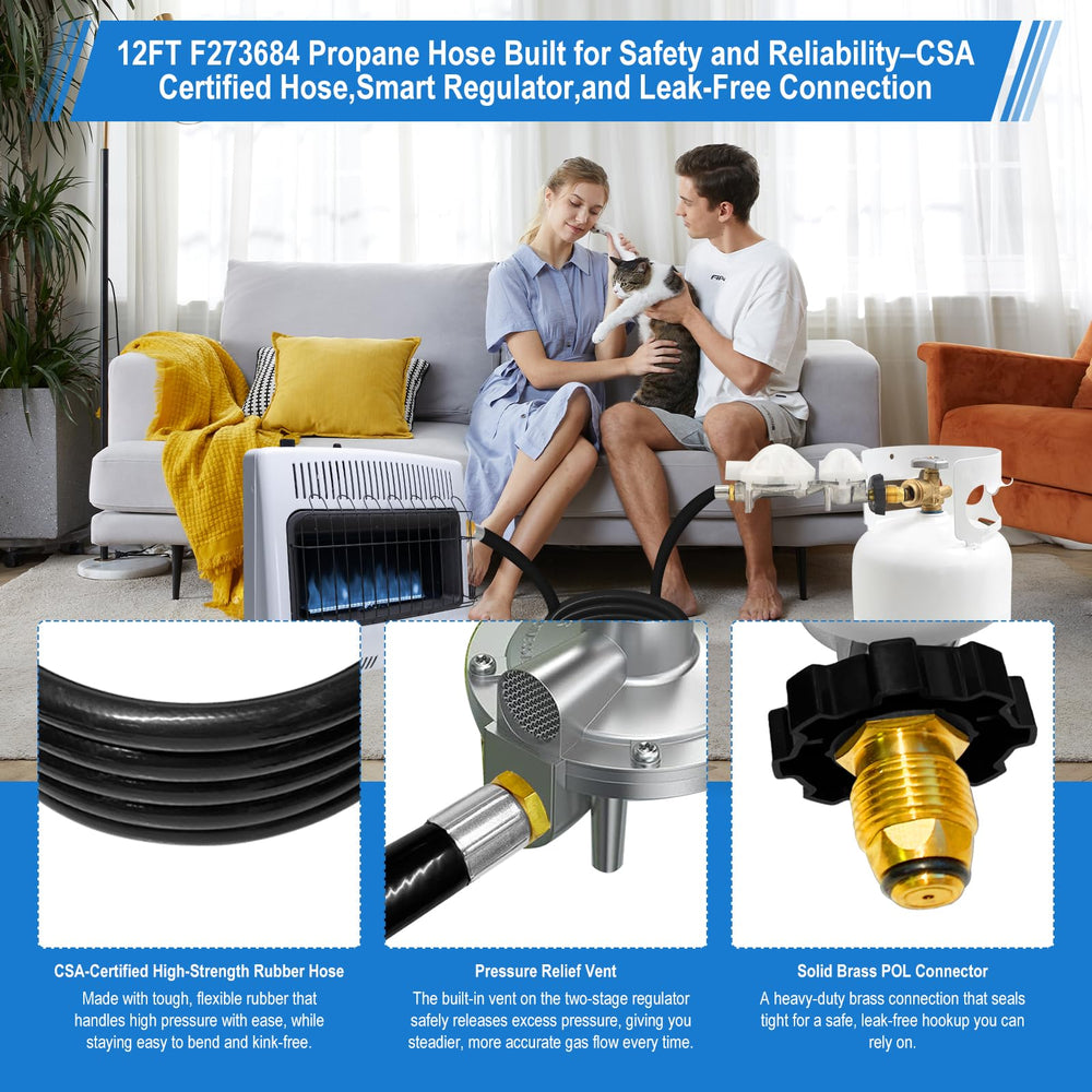 Sekvira hose connected to a backyard grill demonstrating safe, reliable operation
