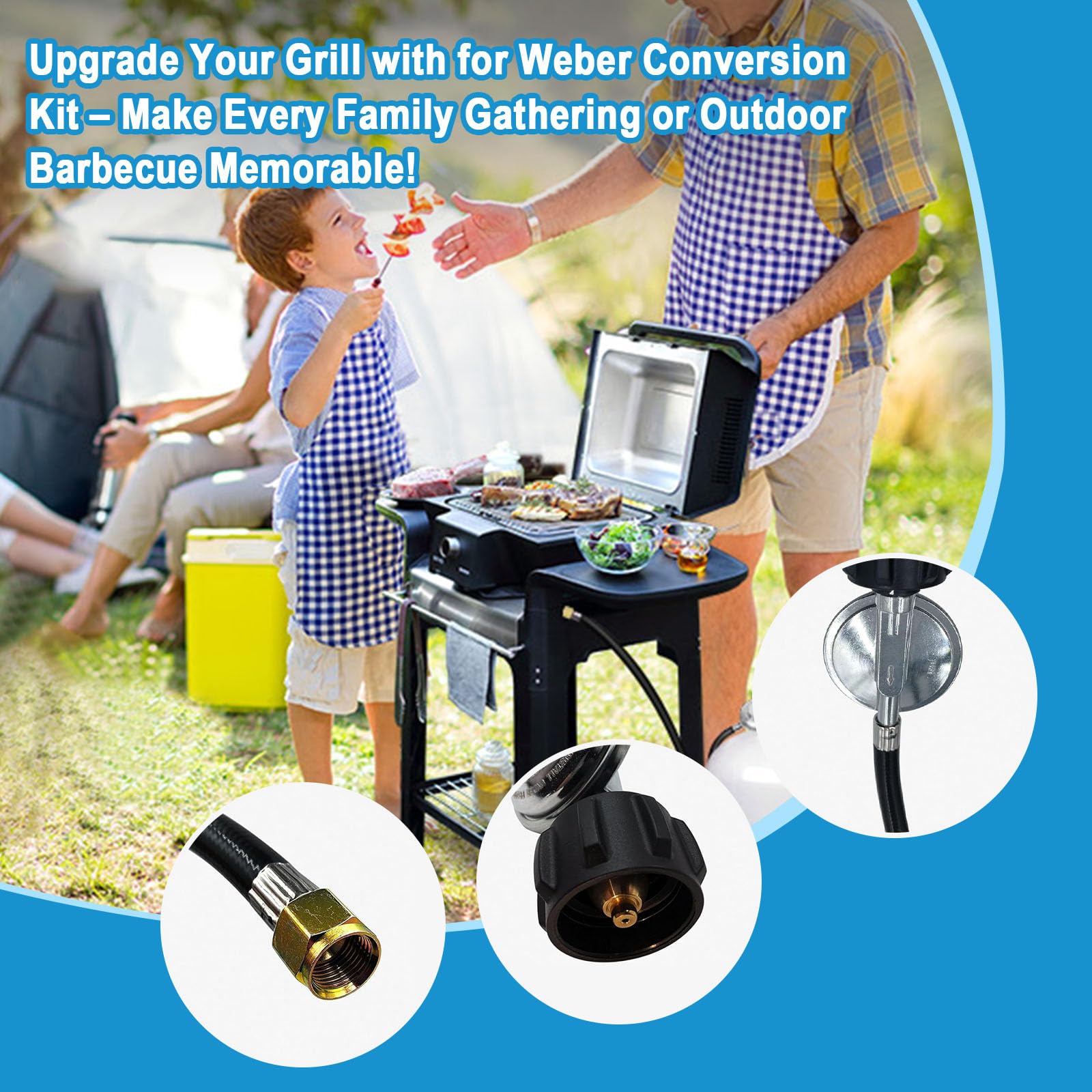 Sekvira kit installed in a Weber grill showing improved flame stability during cooking