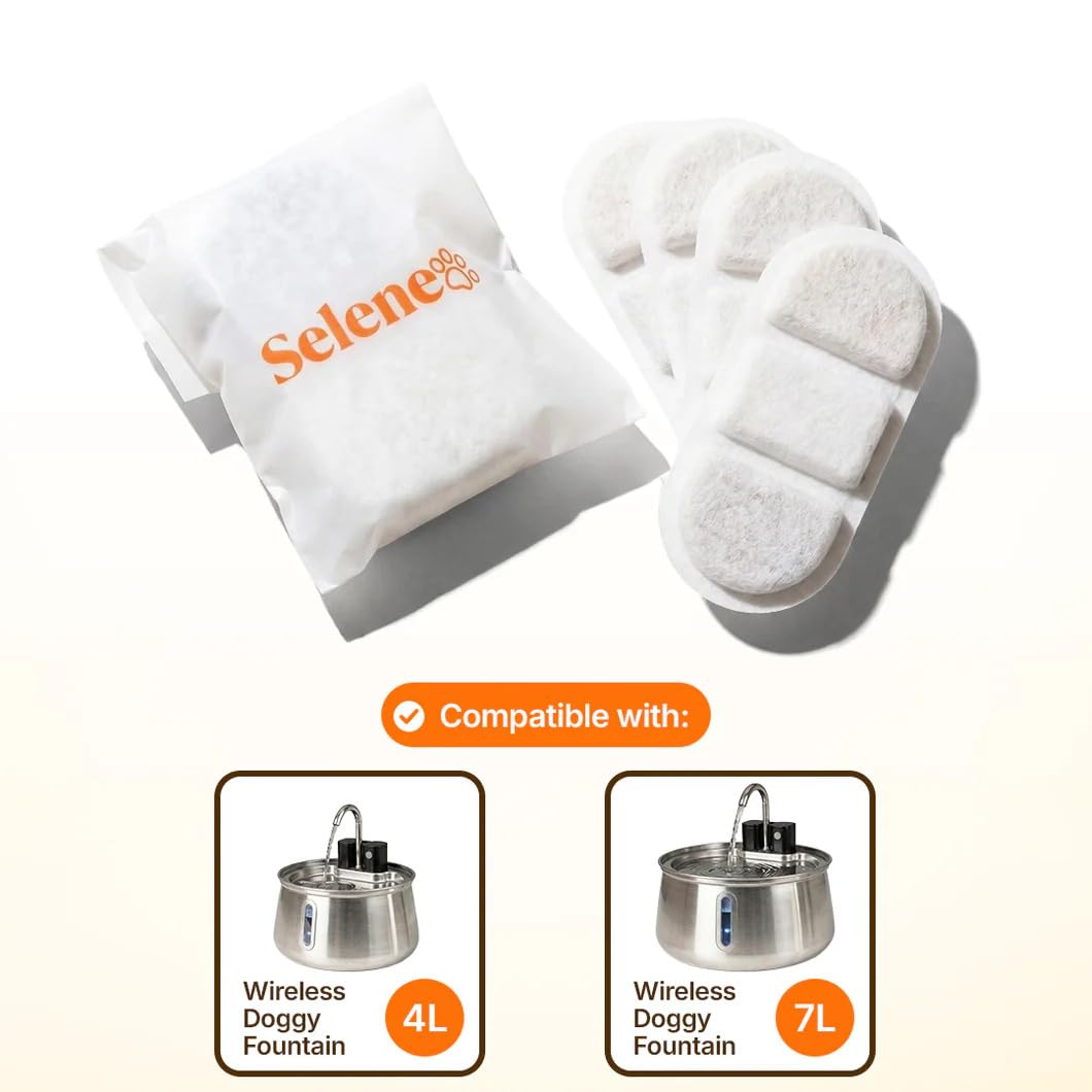 SELENEPETS close-up of the filter layers highlighting effective debris capture