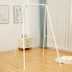 SELFLA front view of white foldable hammock stand showing stability and style