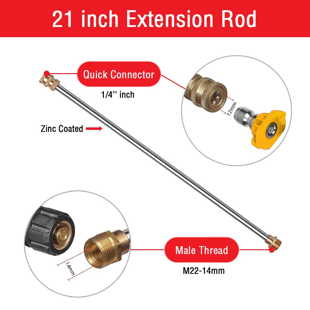 Selkie 16-inch extension wand detail showing quick-disconnect for fast nozzle swaps