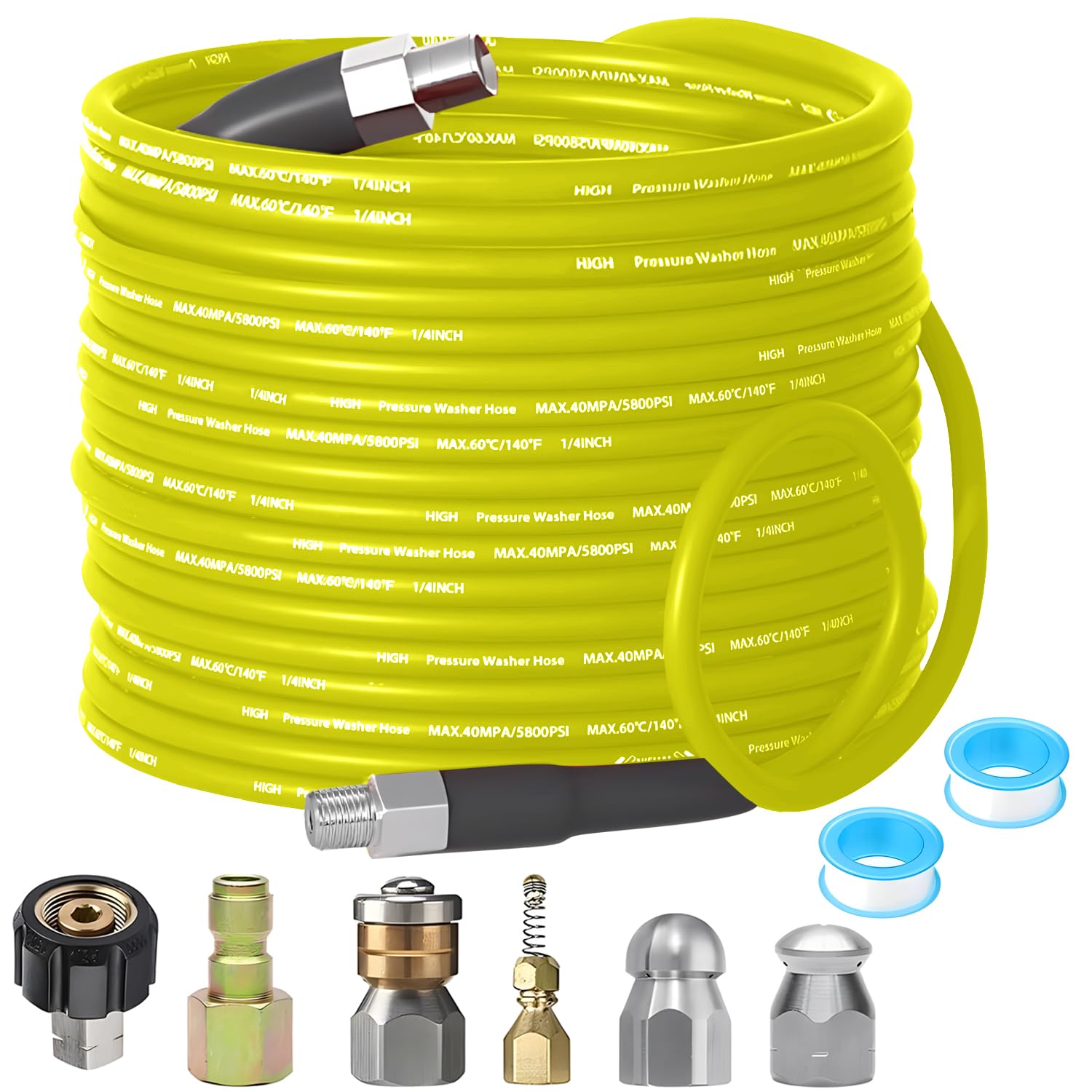 Selkie front packaging showing 100ft jetter kit components and benefits