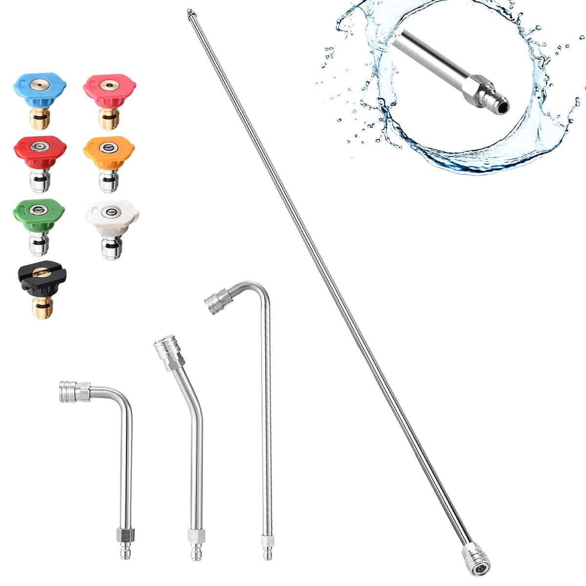 Selkie front view of 60-inch wand showing full-length reach and easier cleaning