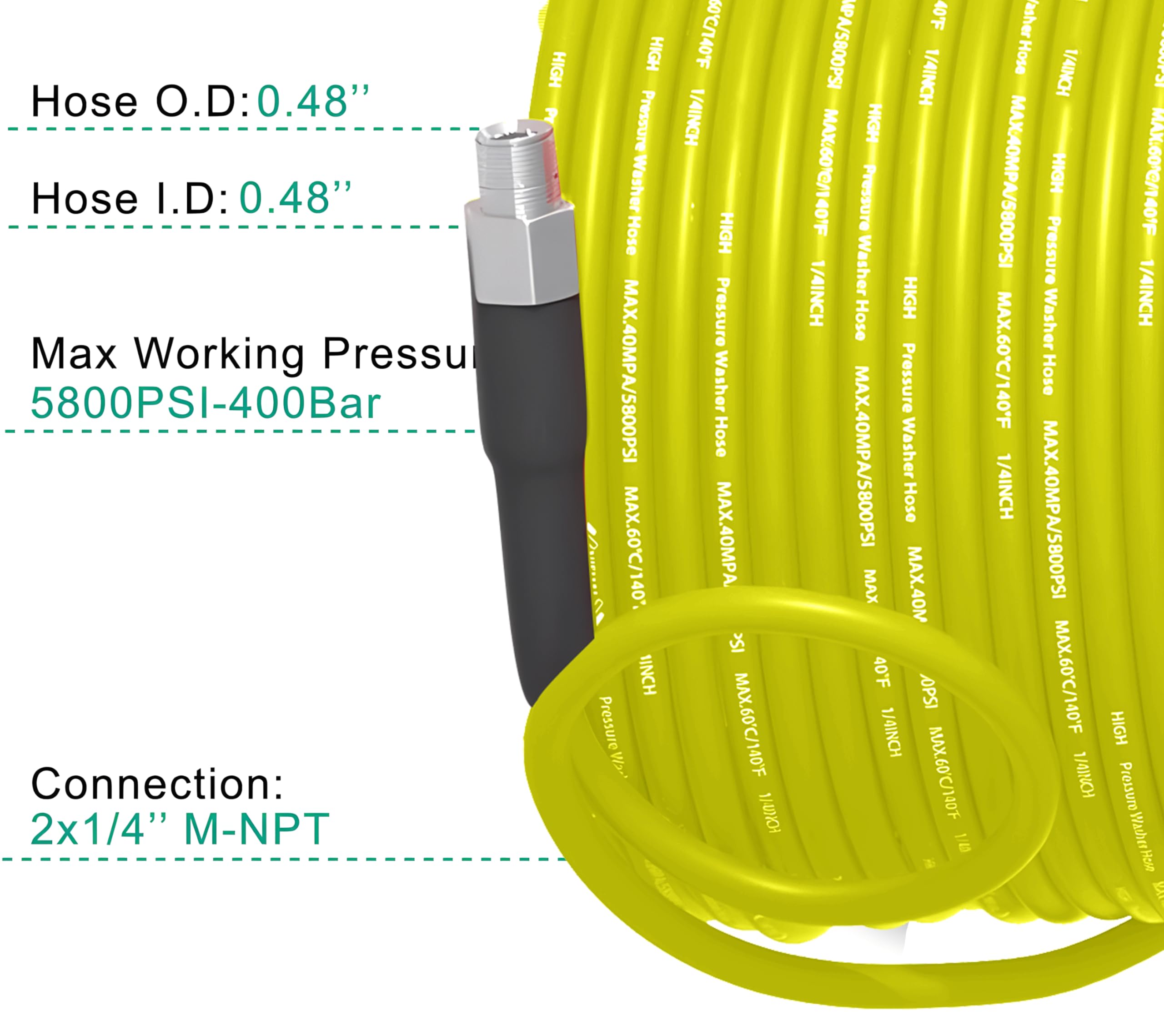 Selkie full-length 100ft 1/4 inch jetter hose demonstrating reach and flexibility