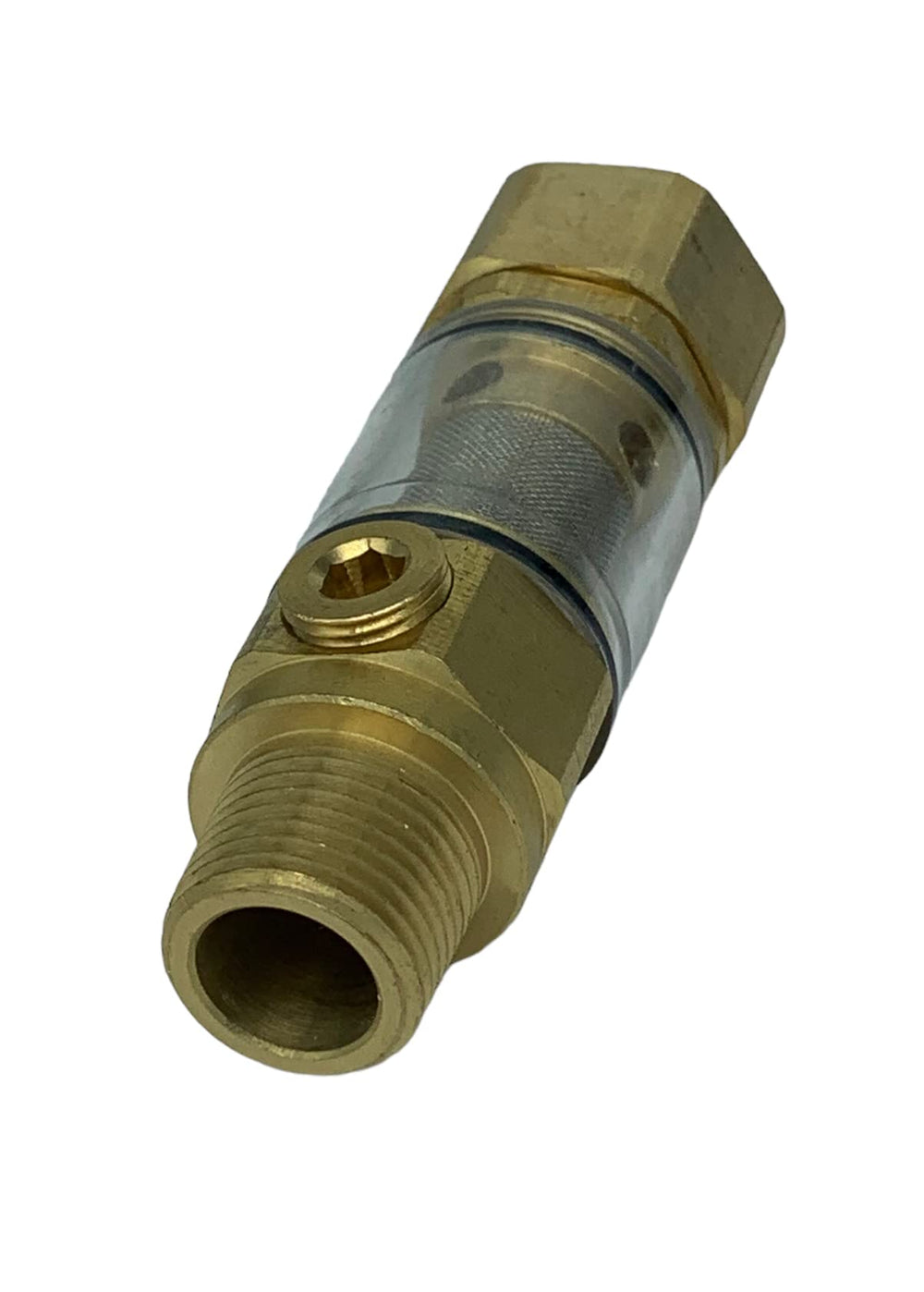 Sellerocity filter installed on a pressure washer demonstrating cleaner water supply and equipment safety