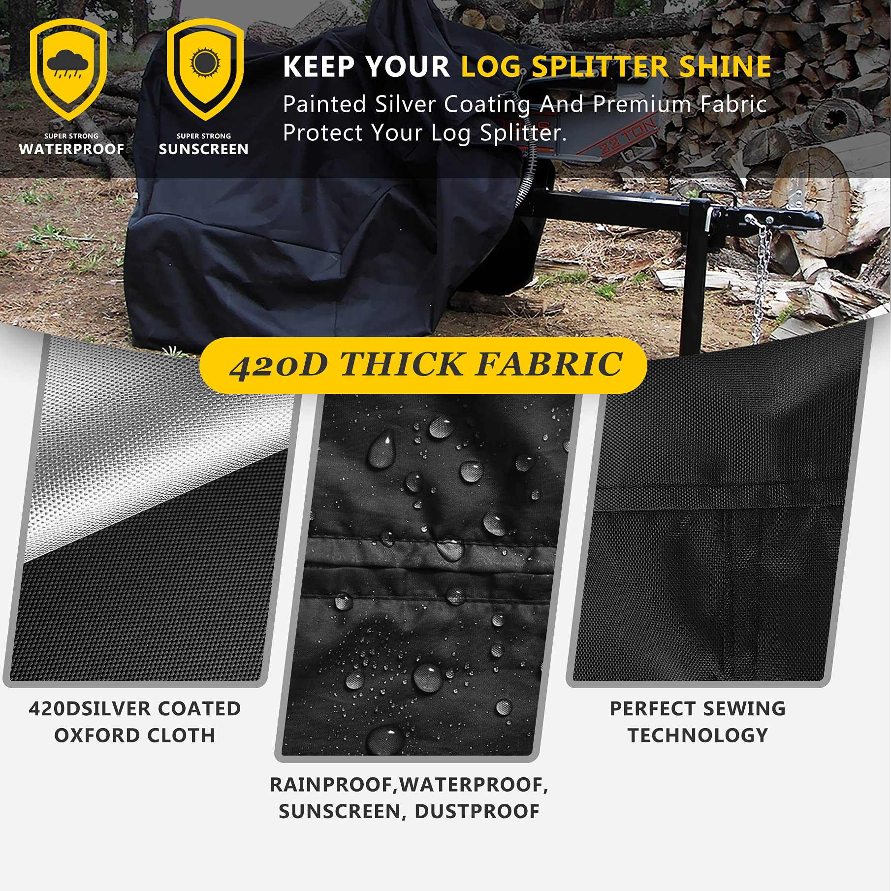 SELUGOVE adjustable click-close straps detail securing cover against wind